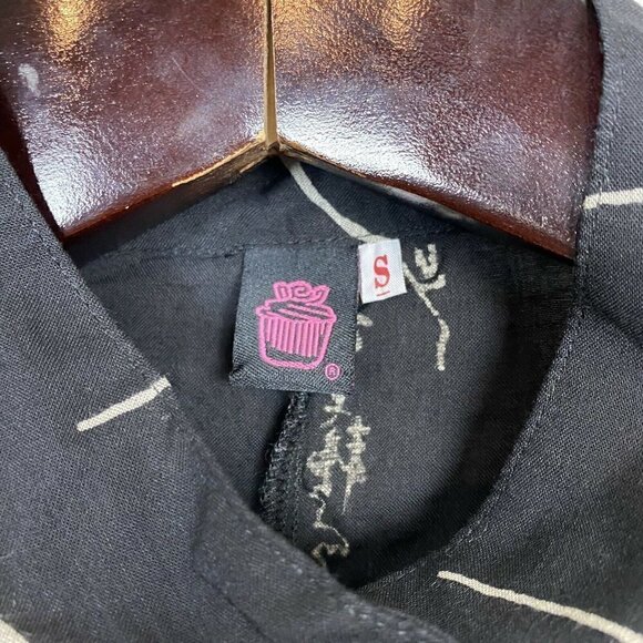 CUPCAKE Crinkle Rayon Coat Jacket Wearable Art Small - Picture 6 of 7